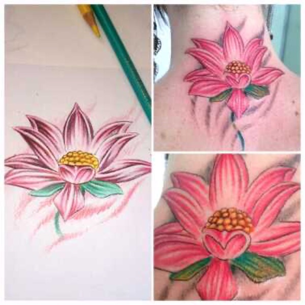 Triptyque lotus rose