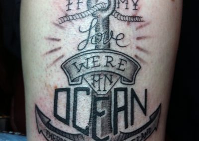 ancre marine lettrage « if my love were an ocean there would be no more land »