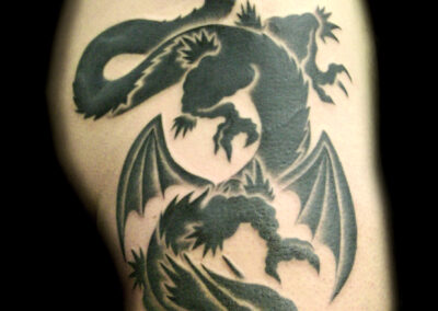 dragon asiatique noir