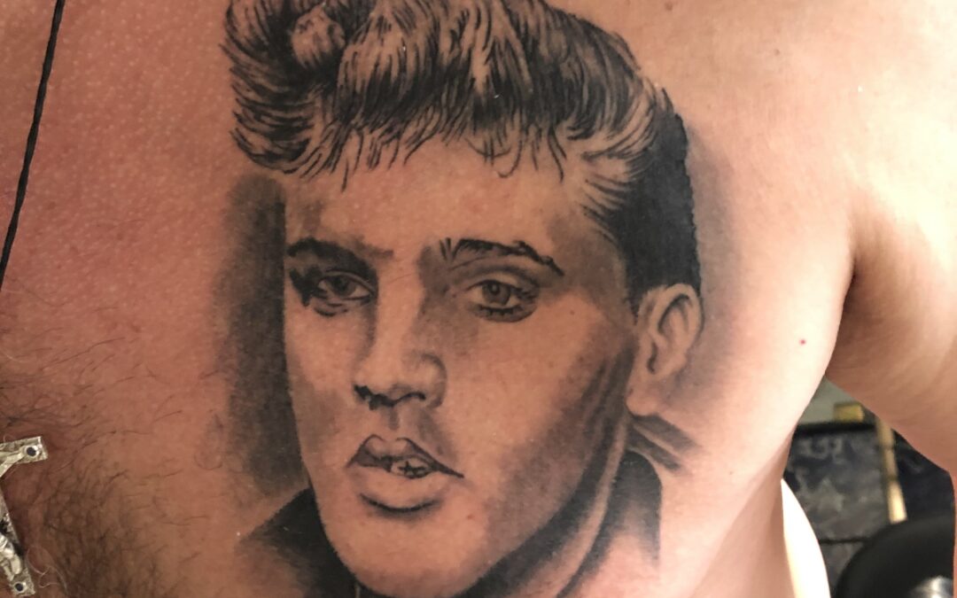 Elvis Presley portrait nuances de gris
