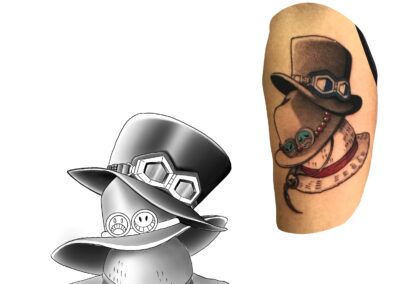 reproduction et amélioration d’un visuel d’un tatouage trouvé sur le web inspiré de « one piece »