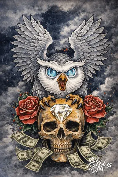 hiboux crane diamant billets Hoodies