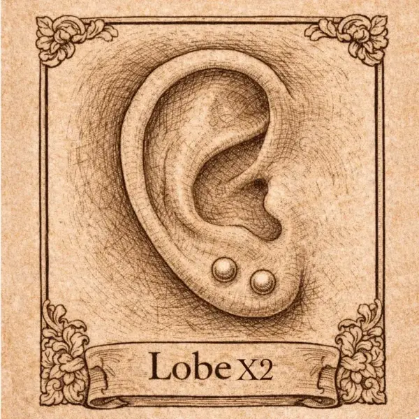 lobe X2 Piercing oreille