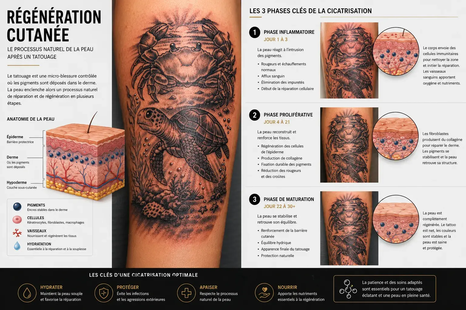 Soins et cicatrisation de votre tatouage