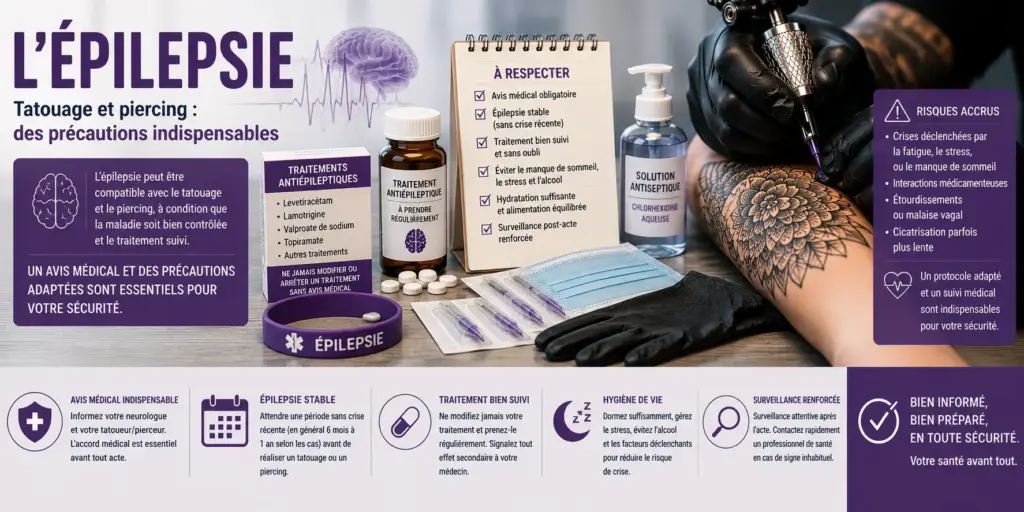 Épilepsie, tatouage et piercing : précautions et contre-indications