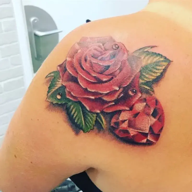 rose feuille diamant coeur couleurs