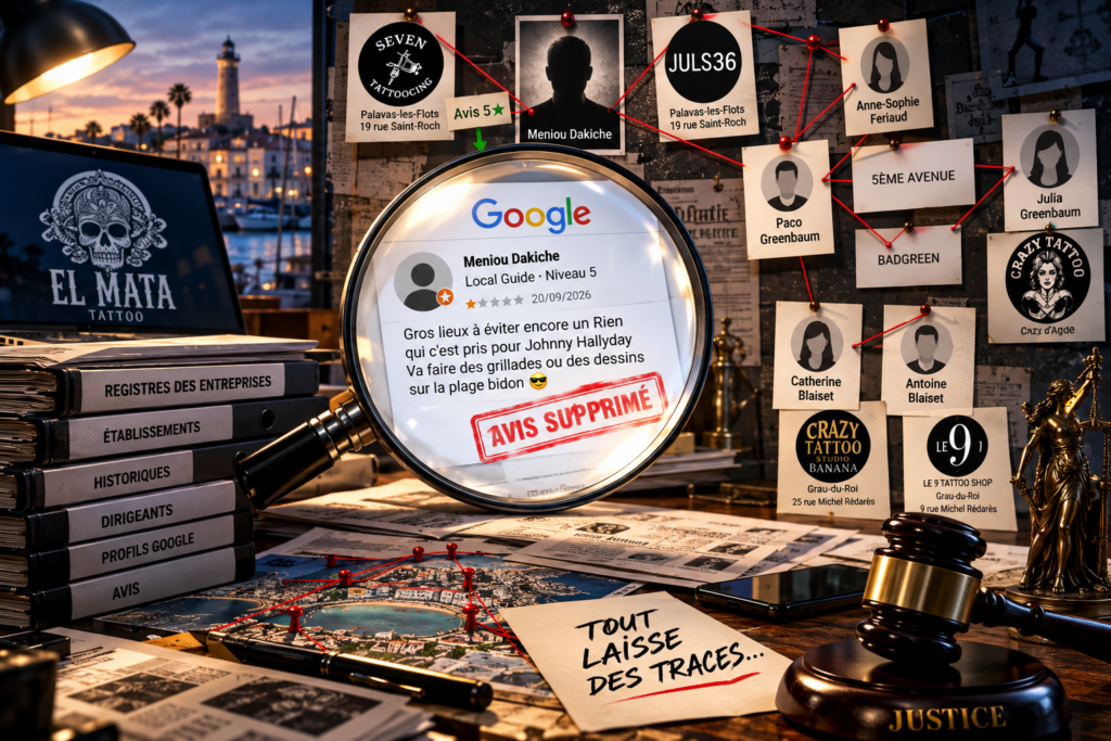Enquête sur un avis Google supprimé concernant El Mata Tattoo au Grau-du-Roi